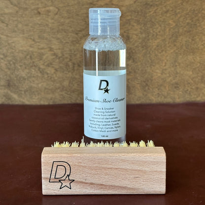 Premium Shoe Cleaning Kit - 4oz. Cleaning Solution and Medium Bristle Brush