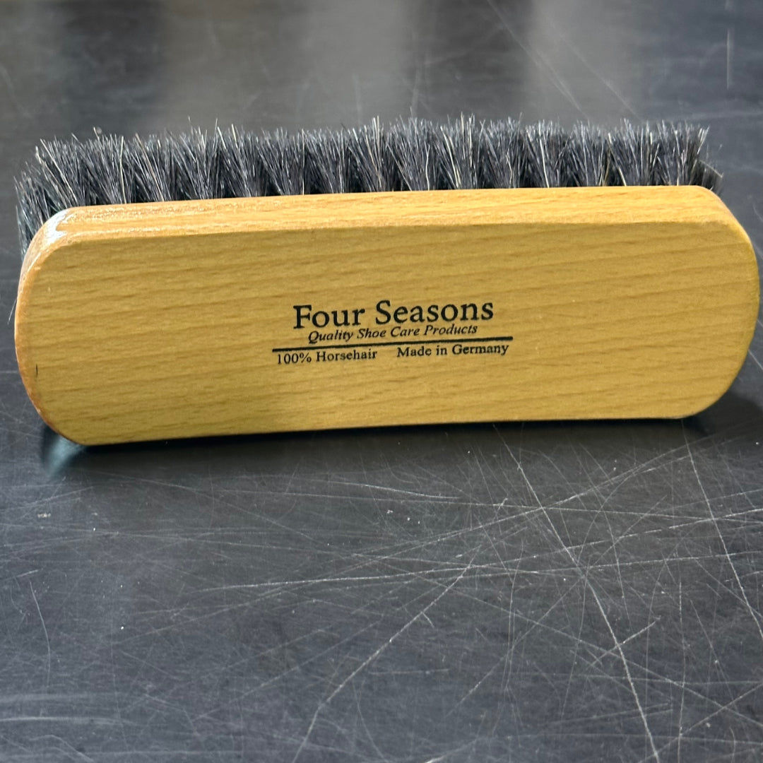Four Season Medium Horse Hair Shoe Shine Brush - Black color Horsehair (made in Germany)