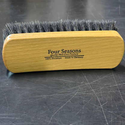 Four Season Medium Horse Hair Shoe Shine Brush - Black color Horsehair (made in Germany)