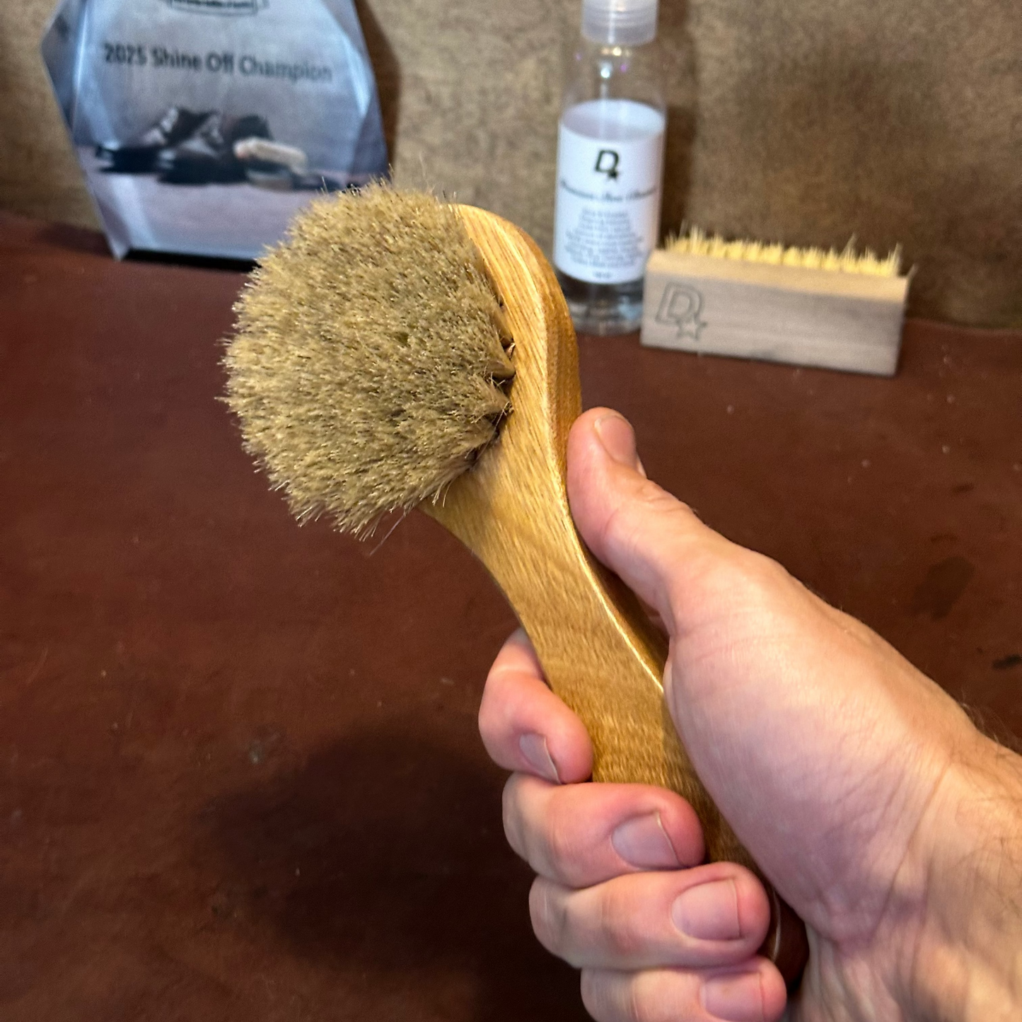 Shoe Shine Saddle Soap Brush, Shine Your Dang Shoes, SSIA Shoe Shin-Off Award from 2025 Competition 